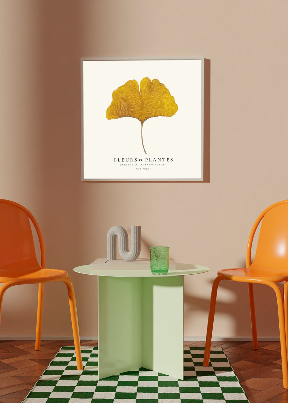 Skorter | Botanical, flowers and plants - Ginkgo biloba leaf - SQUARE