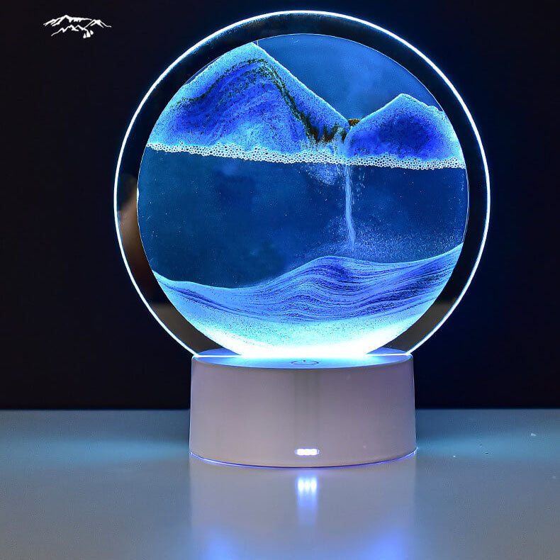 Skorter | Creative Round Hourglass Quicksand 3D LED Night Light Table Lamp