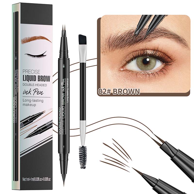 Skorter | 2-in-1 Dual-Ended Eyebrow Pencil with Micro-Fork Tip Applicator and Precise Brush Tip