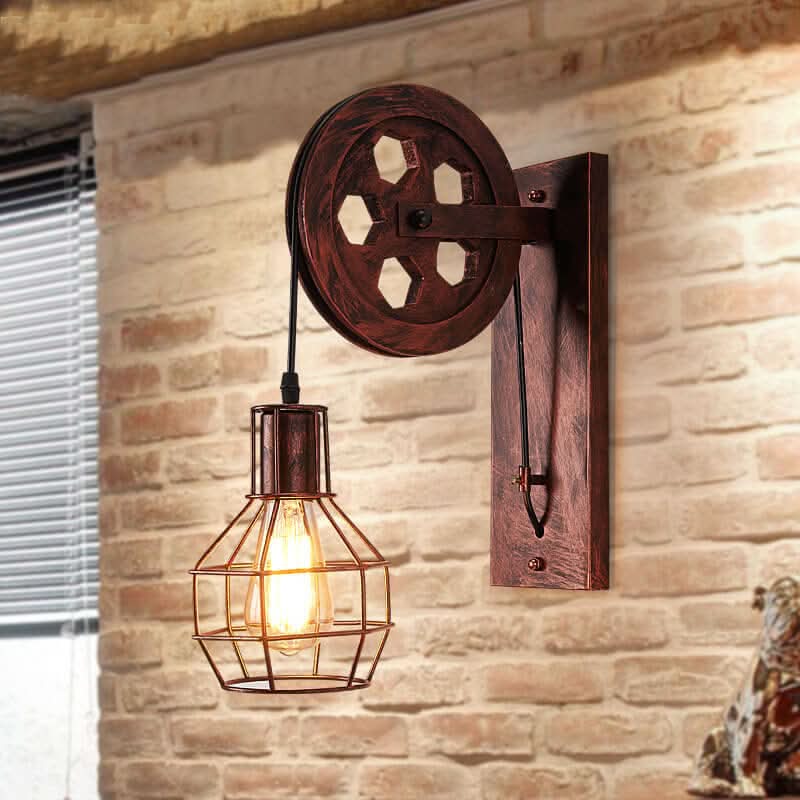 Skorter | Lightbur - Geometric Wall Lamp With Iron Lamp Dome