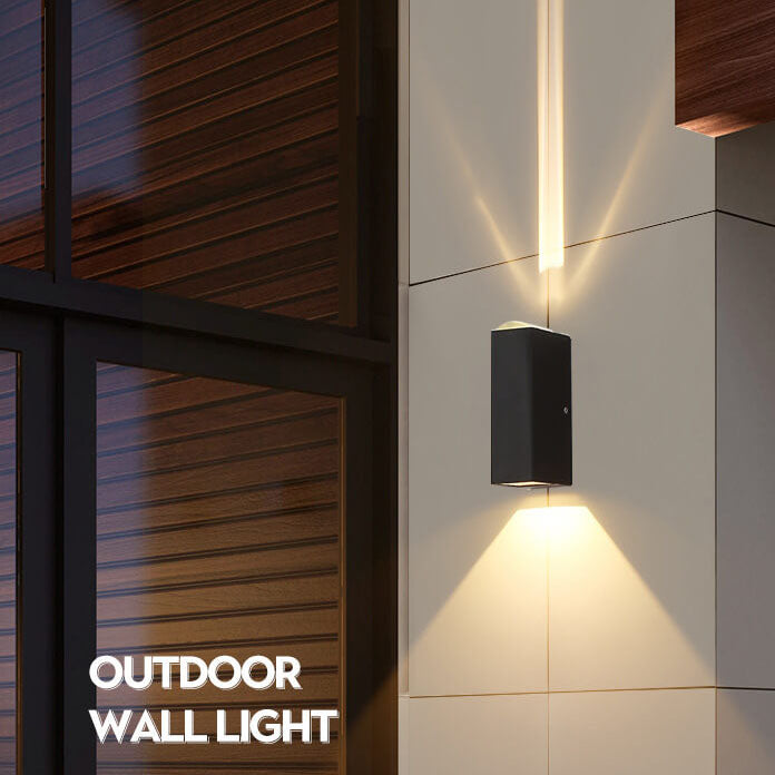 Skorter | LED Waterproof Outdoor Wall Sconce | Modern Rectangular Design. Energy-Efficient 600-1000 Lumens for Patios & Gardens