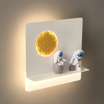 Skorter | Contemporary Creative Iron Resin Round Astronaut LED Wall Light Lamp for Bedroom