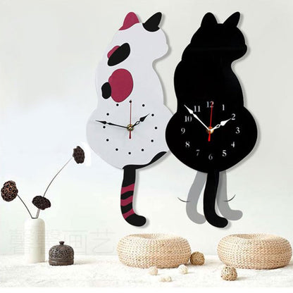 skorter | Nordic Cat Wobble Tail Wall Clock