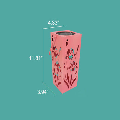 Skorter | Solar Butterfly Rose Pattern Hollow Column LED Outdoor Waterproof Decorative Lamp