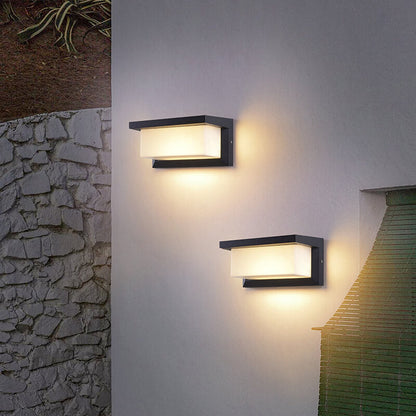 Skorter | Modern Minimalist Solar Rectangle PC LED Outdoor Wall Light Lamp For Outdoor Patio