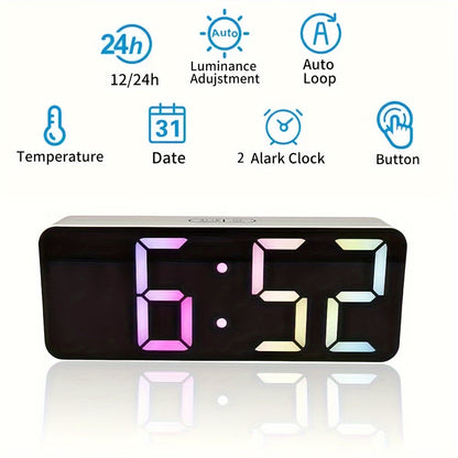 Skorter | TimeGlow - Compact LED Digital Alarm Clock with Adjustable Brightness