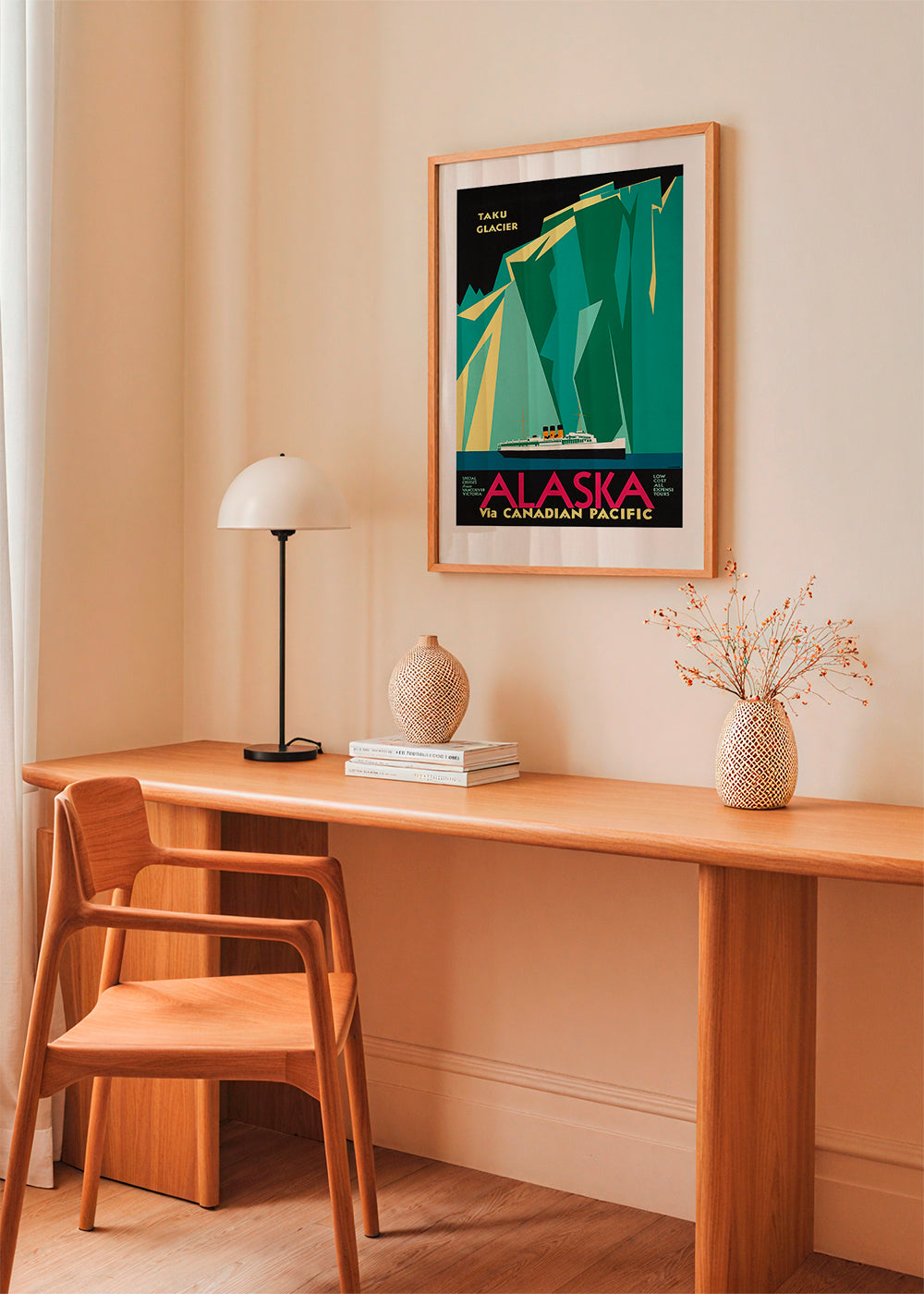 Skorter | Alaska via Canadian Pacific. Taku Glacier - Vintage Travel Poster