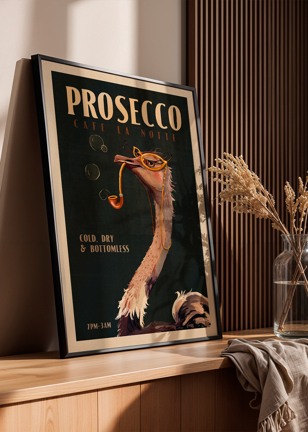 Skorter | Cute Art Deco Prosecco poster of a bouquet - The Whiskey Ginger