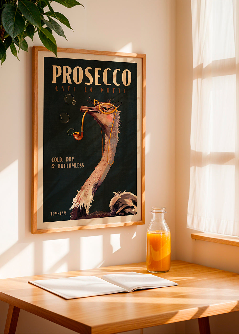 Skorter | Cute Art Deco Prosecco poster of a bouquet - The Whiskey Ginger