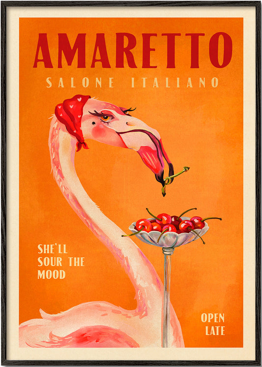 Skorter | Amaretto Flamingo Art Deco Italian café travel art - The whiskey ginger