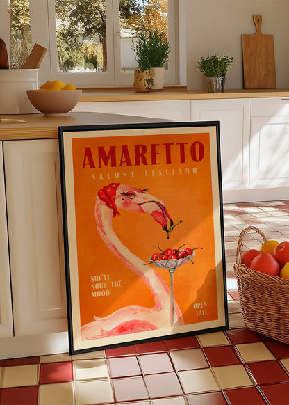 Skorter | Amaretto Flamingo Art Deco Italian café travel art - The whiskey ginger