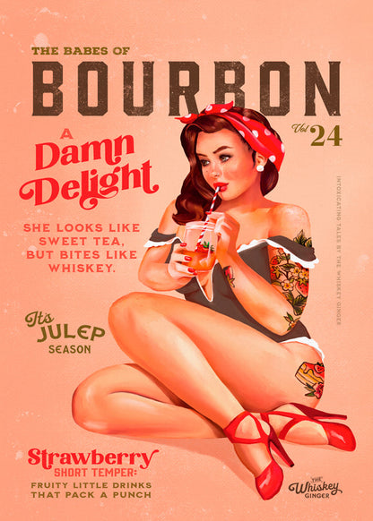 Skorter | Babes of Bourbon Vol 22 Vintage Pinup Girl Drinks A Cocktail - The Whiskey Ginger