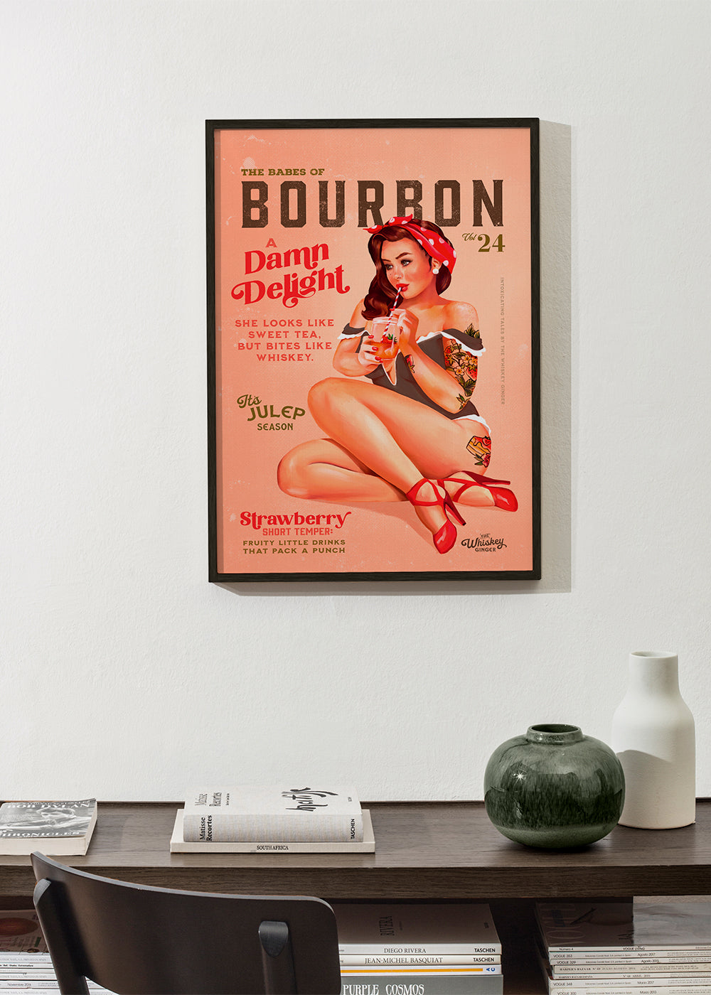 Skorter | Babes of Bourbon Vol 22 Vintage Pinup Girl Drinks A Cocktail - The Whiskey Ginger