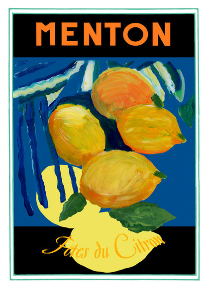 Skorter | Lemons Menton Citrus Fruit Poster - cartissi