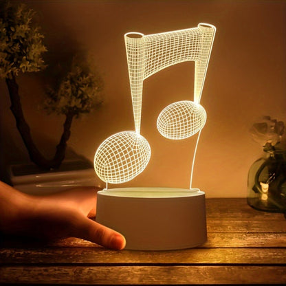 Skorter | LumiNote - Acrylic Music Note Night Light, 3D LED Frame, USB-Powered