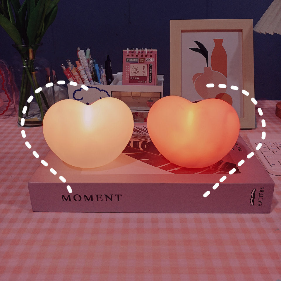 Skorter | LuvSphere Silicone LED Night Light | Heart-Shaped Design | Table Lamp | Warm Mood Light | Decorative