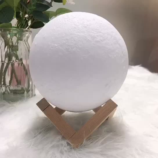 Skorter | Creative Mini Rechargeable 3D Printed Moon 1-Light LED Table Lamp