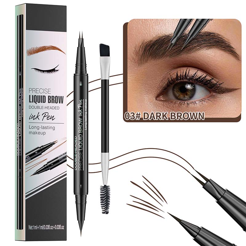 Skorter | 2-in-1 Dual-Ended Eyebrow Pencil with Micro-Fork Tip Applicator and Precise Brush Tip