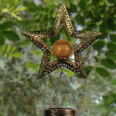 Skorter | Industrial Solar Hanging Wind Chime Lamp Outdoor Decorative LED Pendant Light