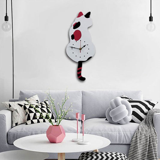 skorter | Nordic Cat Wobble Tail Wall Clock
