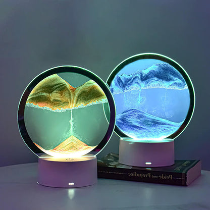 Skorter | Creative Round Hourglass Quicksand 3D LED Night Light Table Lamp