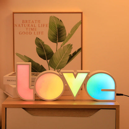 Skorter | Modern Art Deco waterproof PS LOVE letters LED table lamp for the bedroom