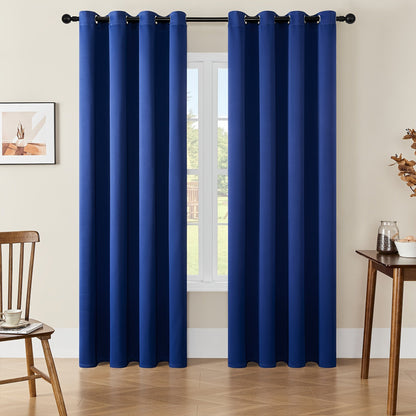 Skorter | Blackout Curtains - 2 Pieces Modern Polyester Curtains with Thermal Insulation and Rings