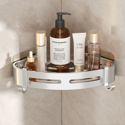 Skorter | EasyCorner Aluminum Shelf – Self-Adhesive Bathroom Corner Storage without Drilling