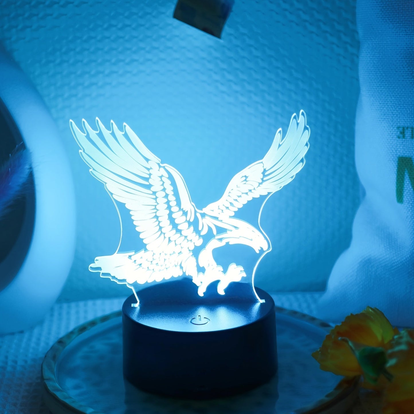Skorter | EagleLight - 3D LED Night Light with Touch Control, 7 Colors USB Table Lamp