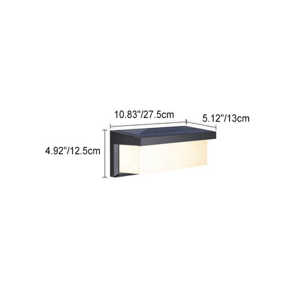 Skorter | Modern Minimalist Solar Rectangle PC LED Outdoor Wall Light Lamp For Outdoor Patio