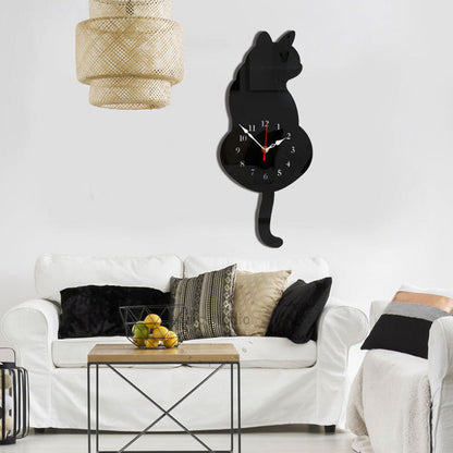skorter | Nordic Cat Wobble Tail Wall Clock