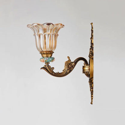 Skorter | FlorisLuxe European Wall Lamp | Blossom Design | 1-2 Flames | High-Quality Resin & Glass | Elegance for Living Room & Hallway