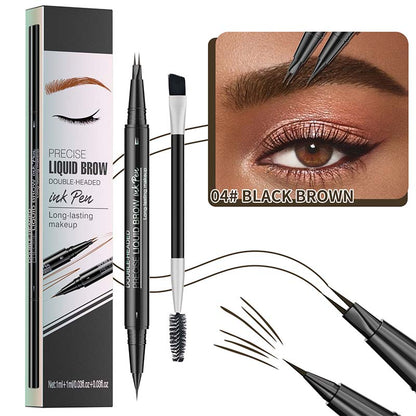 Skorter | 2-in-1 Dual-Ended Eyebrow Pencil with Micro-Fork Tip Applicator and Precise Brush Tip