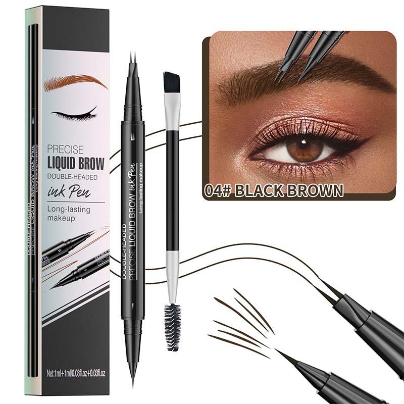 Skorter | 2-in-1 Dual-Ended Eyebrow Pencil with Micro-Fork Tip Applicator and Precise Brush Tip