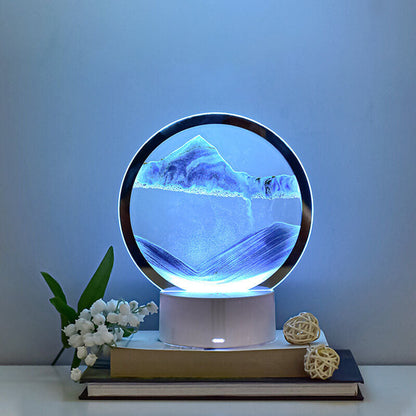 Skorter | Creative Round Hourglass Quicksand 3D LED Night Light Table Lamp