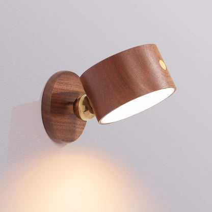 Skorter | Minimalistic Wood USB rechargeable Touch Magnet LED Night Wall Scone Lamp Light