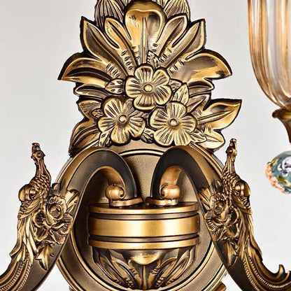 Skorter | FlorisLuxe European Wall Lamp | Blossom Design | 1-2 Flames | High-Quality Resin & Glass | Elegance for Living Room & Hallway