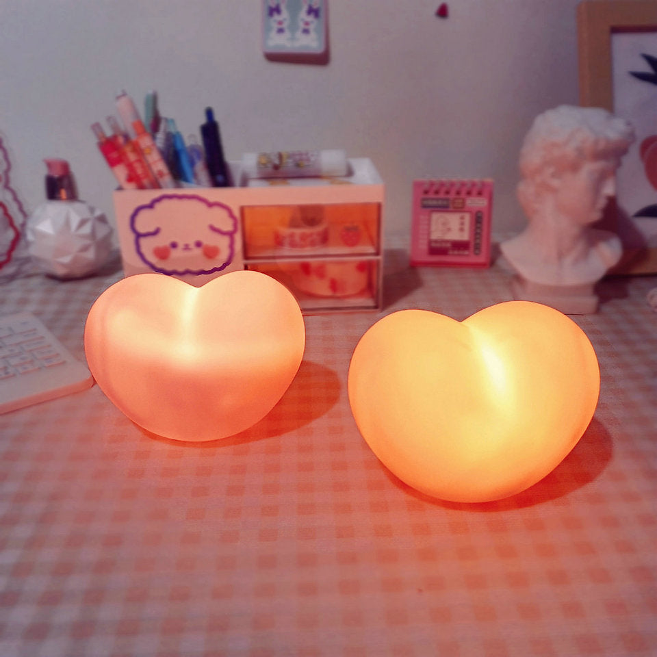 Skorter | LuvSphere Silicone LED Night Light | Heart-Shaped Design | Table Lamp | Warm Mood Light | Decorative