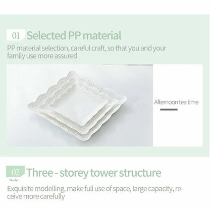 Skorter | 3Tier Cake Stand Afternoon Tea Wedding Party Plates Dinnerware Printed Dish