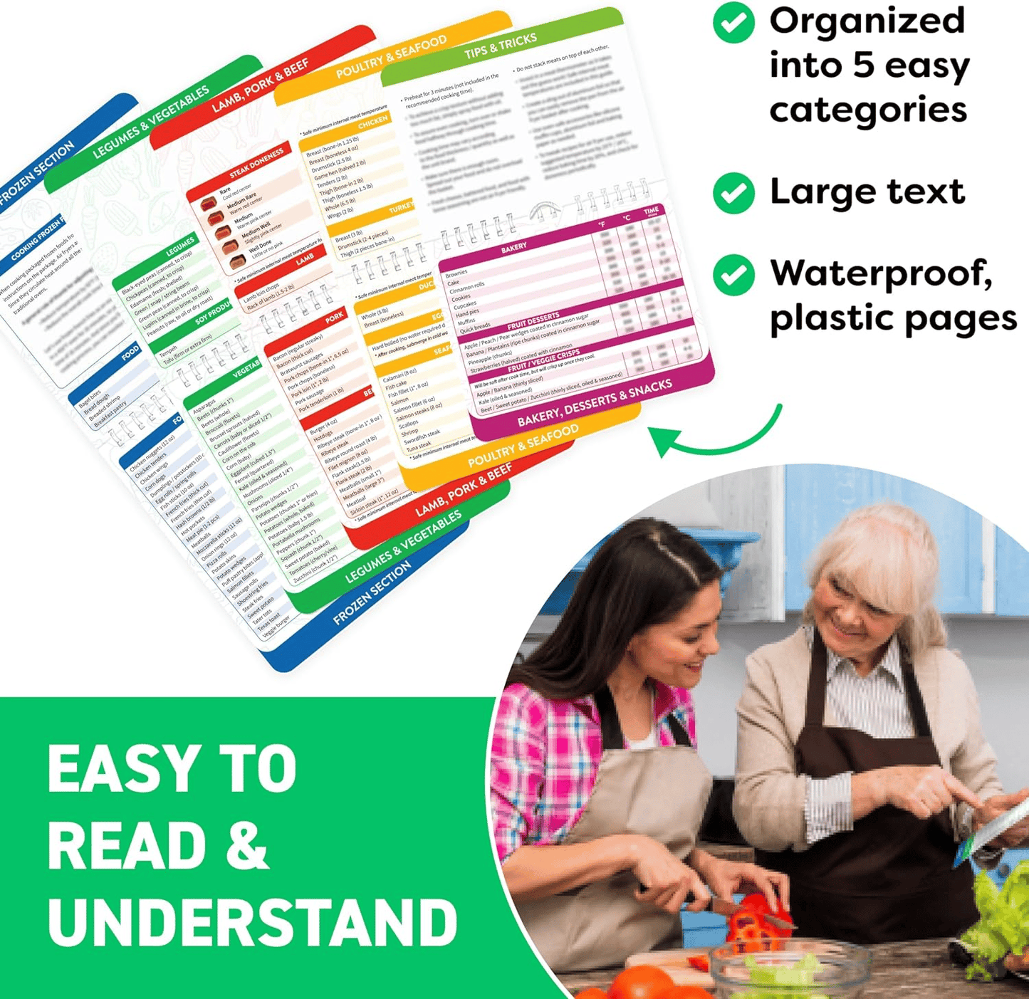 skorter | Air Fryer Cheat Sheet Magnet Cooking Instructions Booklet