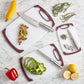 Skørter | Farberware Plastic Cutting Board with Non-Slip and Juice Grooves, 3-Piece, Maroon