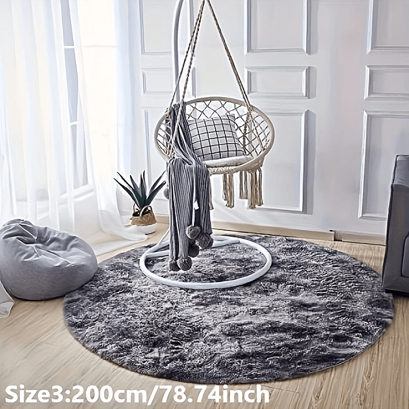 Skorter | 1pc Tie-dye Plushfiber Round Rug - Soft and Warm Decorative Mat for Living Room, Bedroom and Yoga