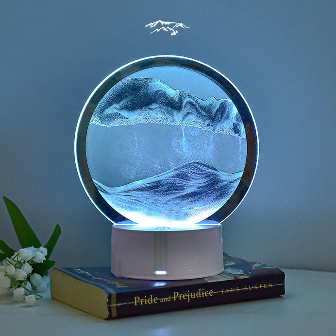 Skorter | Creative Round Hourglass Quicksand 3D LED Night Light Table Lamp