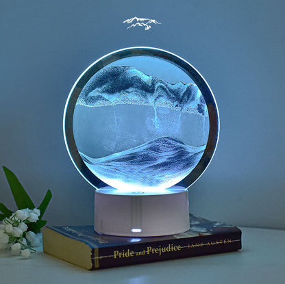 Skorter | Creative Round Hourglass Quicksand 3D LED Night Light Table Lamp