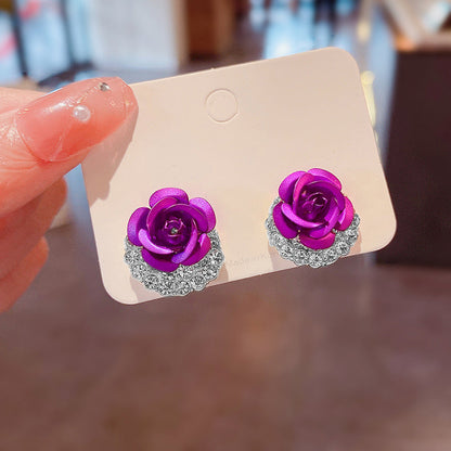 Skorter | Blue Rose Stud Earrings