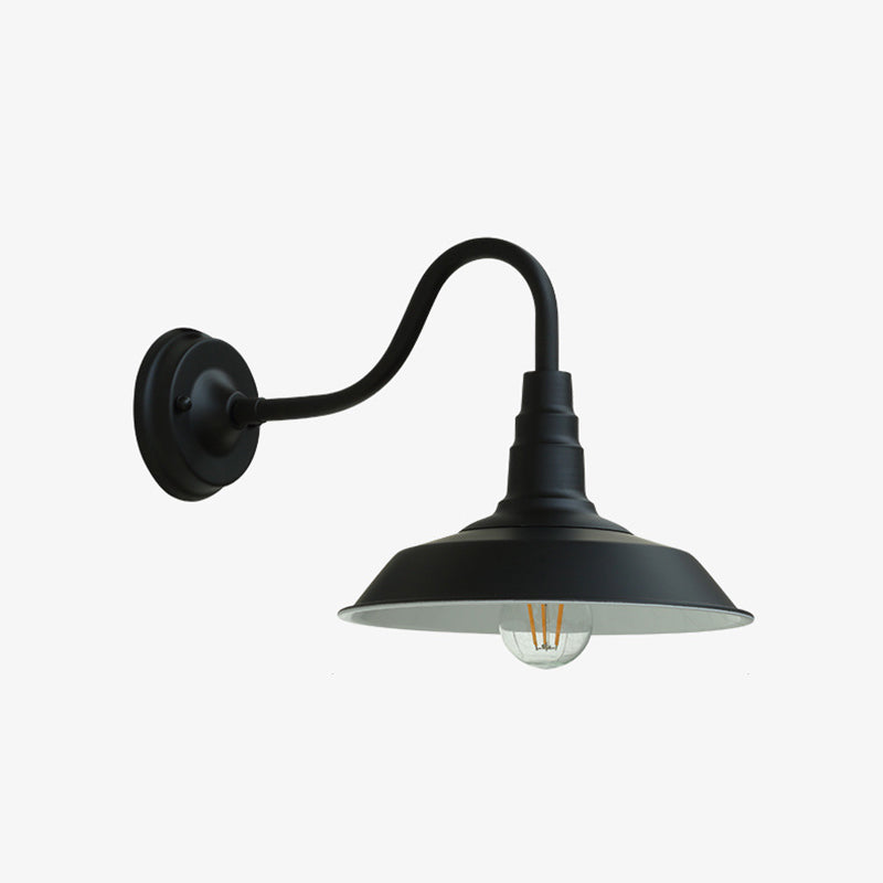 Skorter | Noctura klassisk vägglampa | Vintagedesign | Järnram med rund glasskärm | Matrumsbelysning med 1 ljuskälla