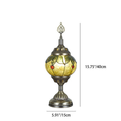 Skorter | Traditional Tiffany romantic oval iron enameled 1-light table lamp for the bedroom