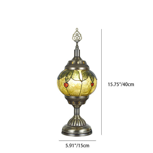 Skorter | Traditional Tiffany romantic oval iron enameled 1-light table lamp for the bedroom
