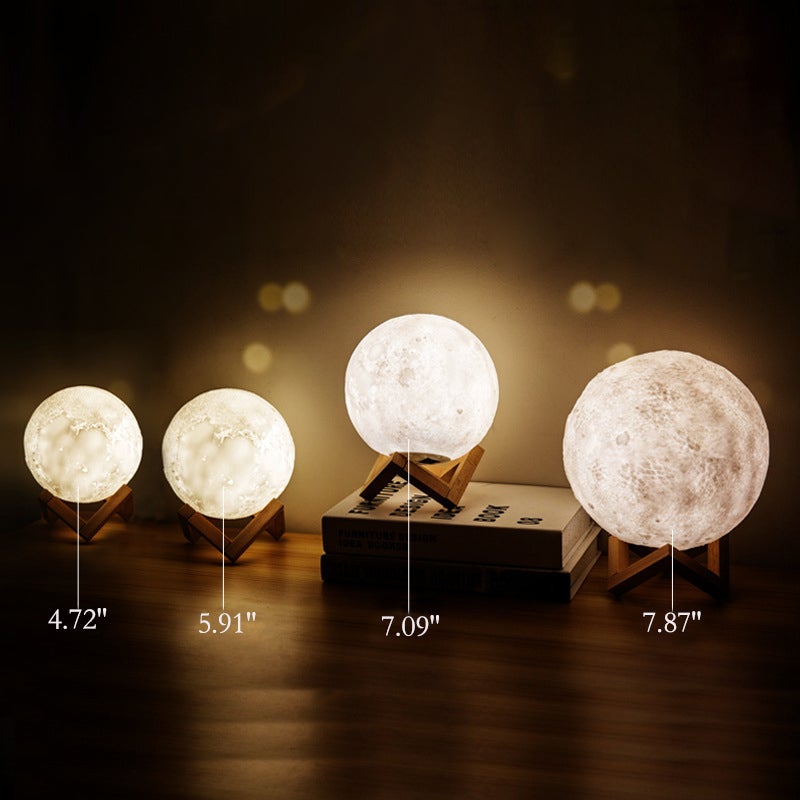 Skorter | Creative Mini Rechargeable 3D Printed Moon 1-Light LED Table Lamp