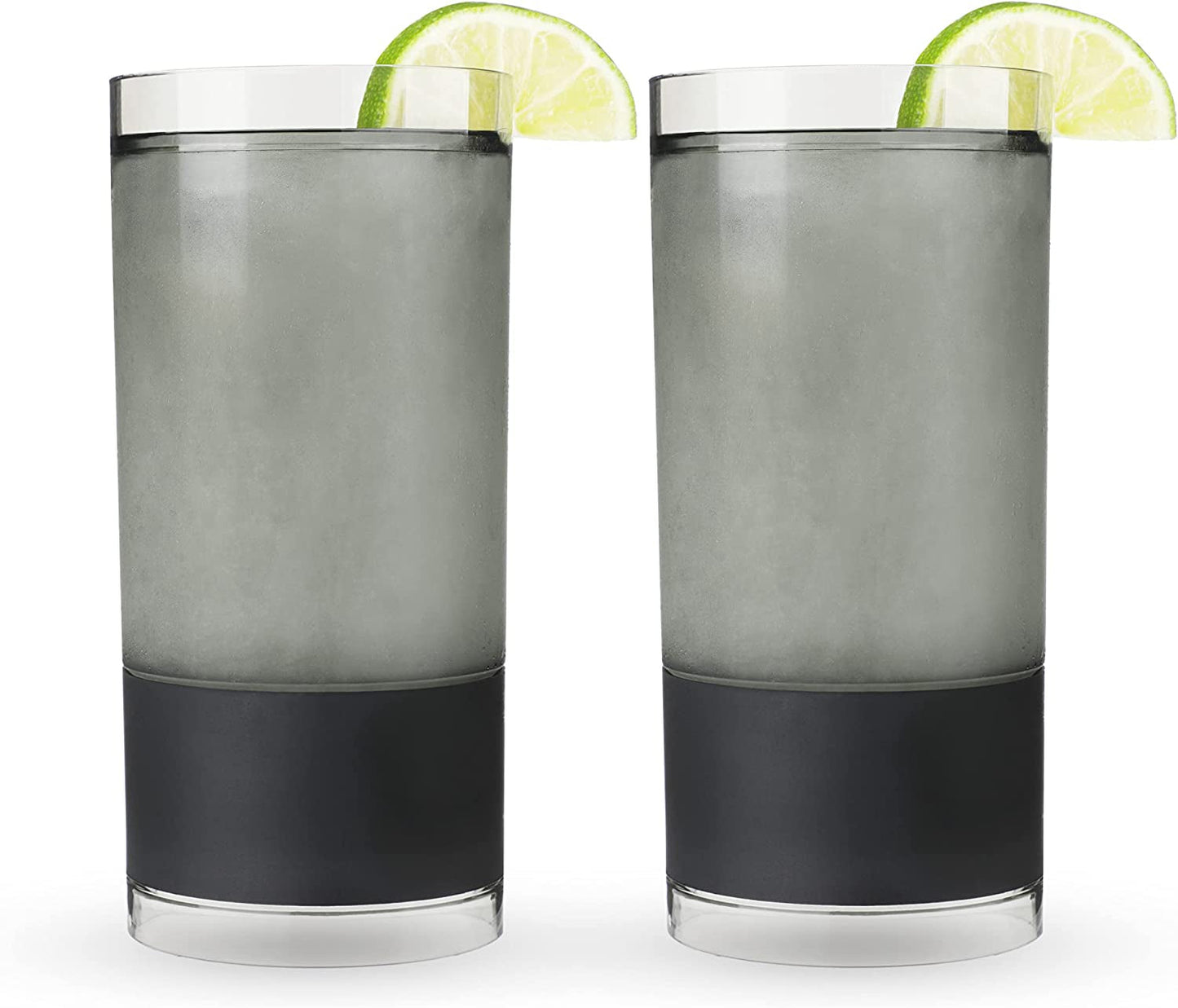 Skorter | Cooling Cups for Whiskey, Bourbon and Scotch, Freezer Gel Chiller Double Wall Glass Set of 1, Smoke, 9 ounces